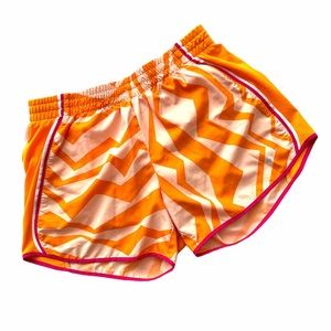Nike Dri-Fit Orange Zig Zag Lined Running Athletic Shorts Size Small